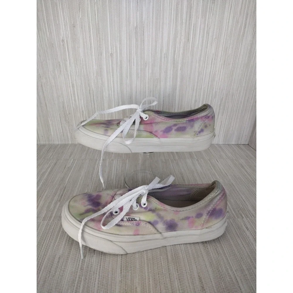 VANS Sneakers Kids Girl 5.5  Boys 4 Doheny Tie Dye Blue Shoes Pastel Canvas Lace